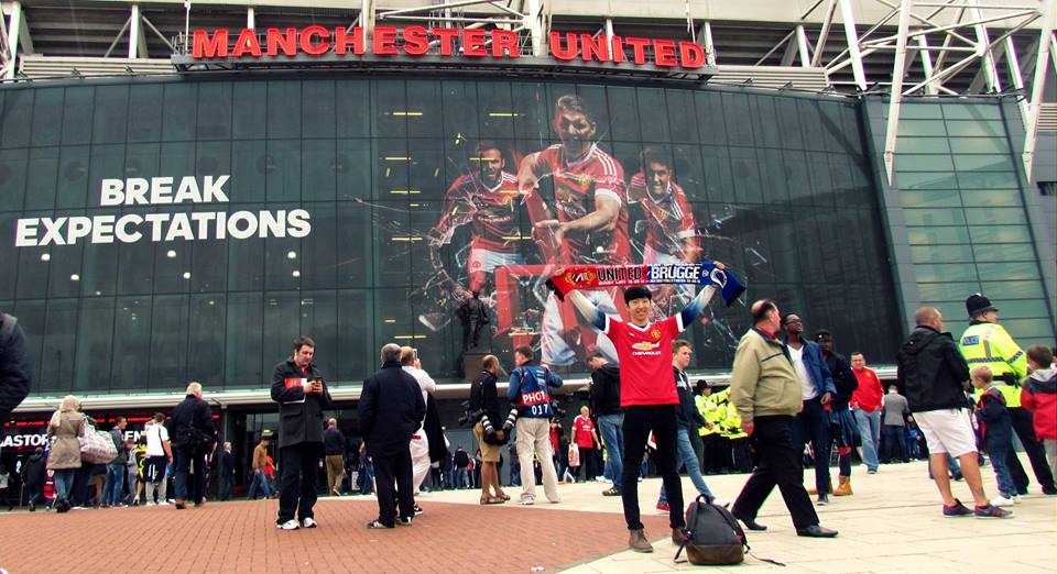 In front of Old Trafford